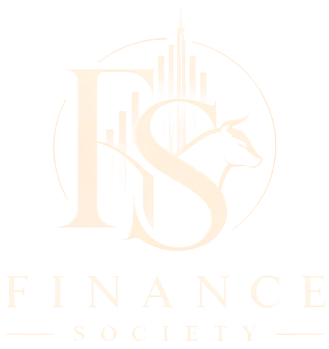 Finance Society logo: an FS monogram with a city skyline and a bull